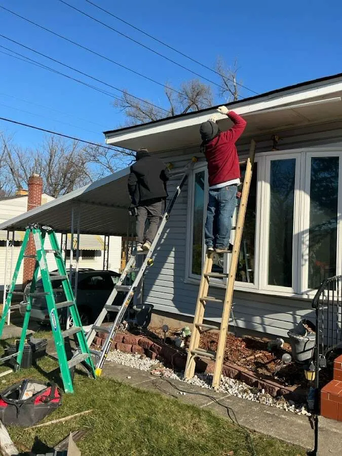 Restoration crew performing exterior repair in Junction City